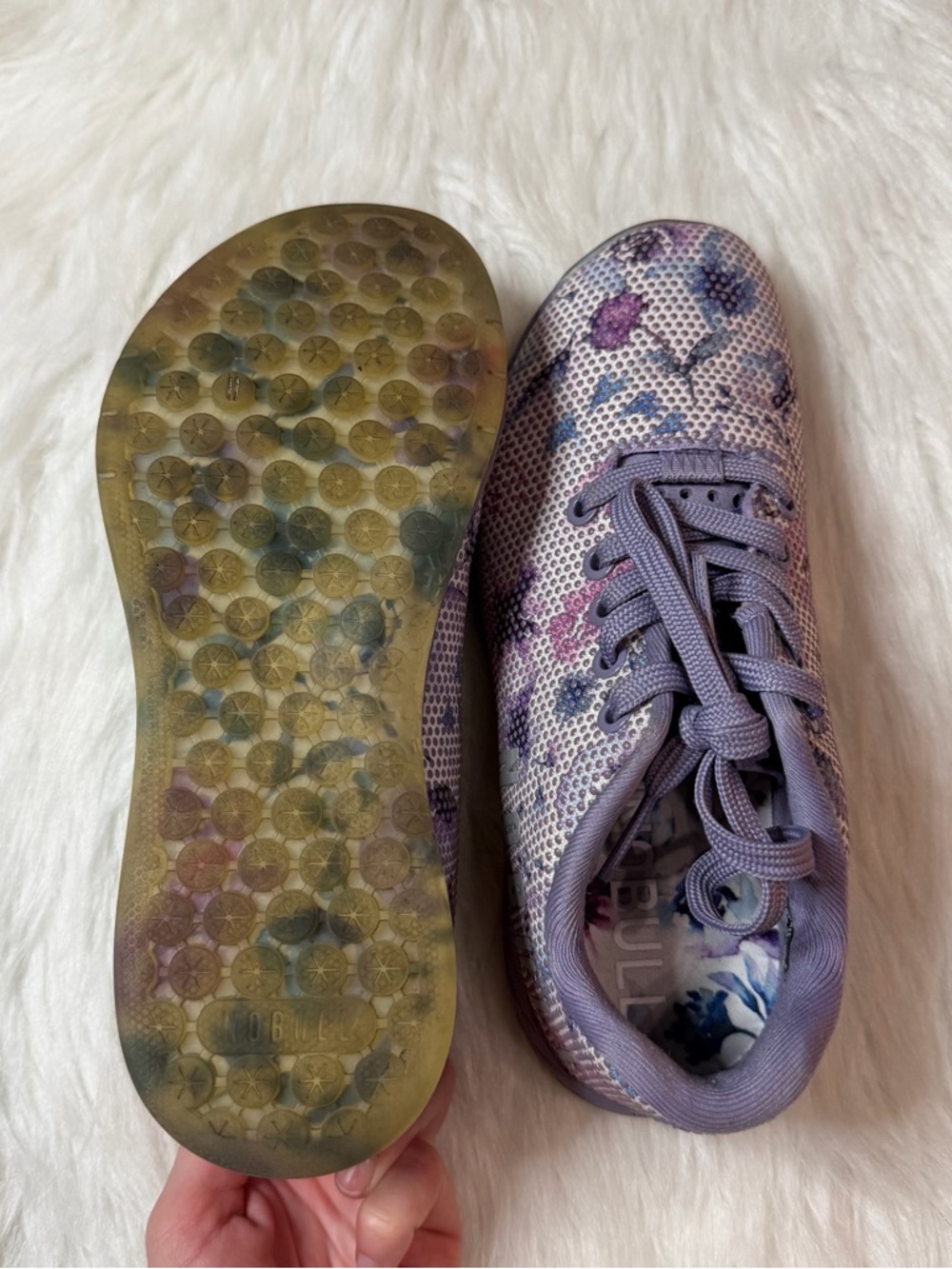 NOBULL Watercolor Floral Trainer Sneakers Purple - Picture 8 of 9